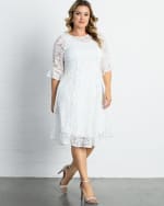 Livi Plus Size Lace Midi Dress | PEARL